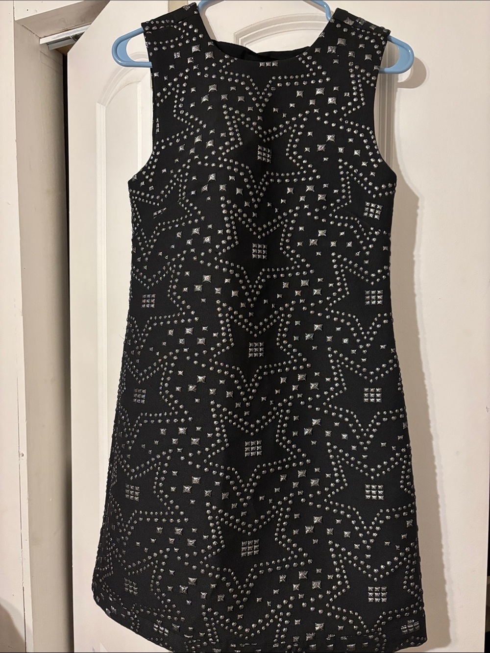 Nicole Miller Black Studded Sleeveless Shift Dress